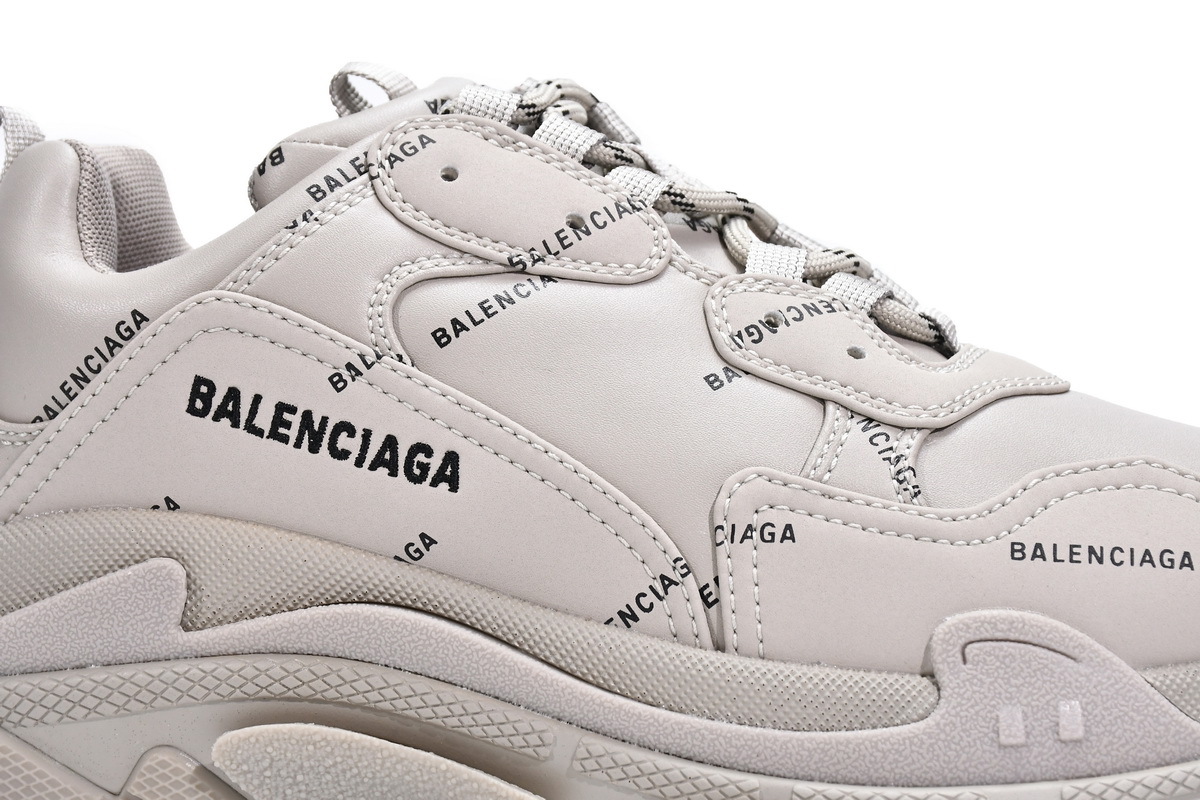 Balenciaga All Over Logo Triple S Beige (W) (Top Quality)