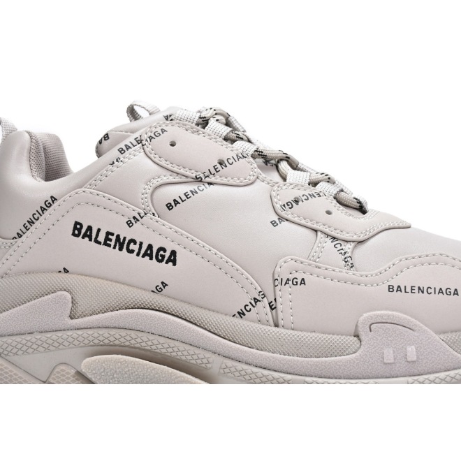 Balenciaga All Over Logo Triple S Beige (W) (Top Quality)