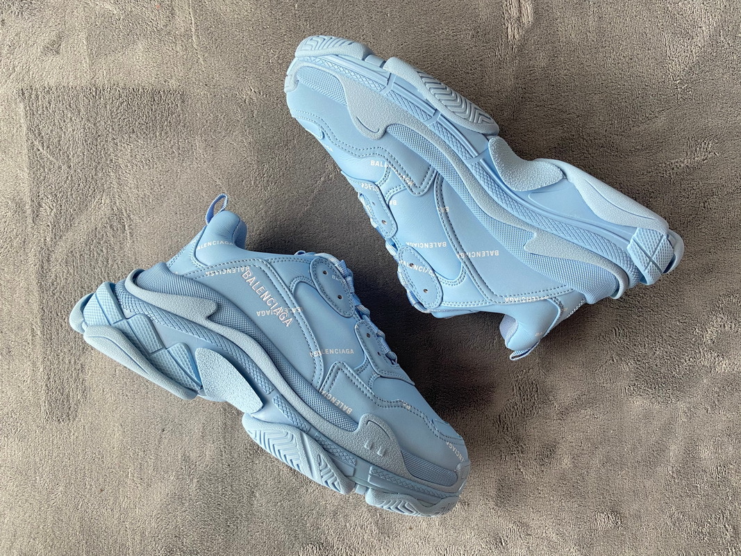 Balenciaga All Over Logo Triple S Blue Grey Black (Top Quality)