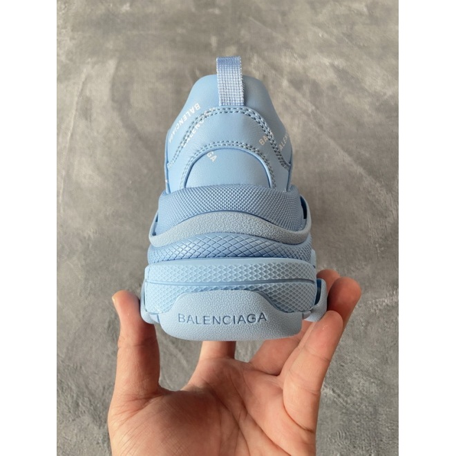 Balenciaga All Over Logo Triple S Blue Grey Black (Top Quality)