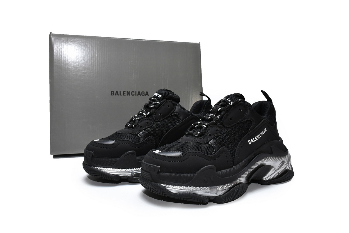 Balenciaga Triple S Clear Sole Black Ivory (W) (Top Quality)