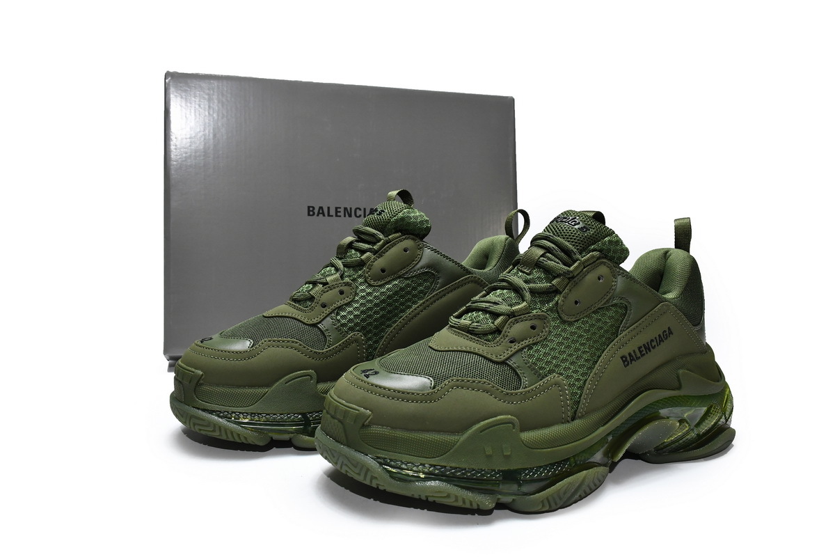 Balenciaga Triple S Clear Sole Dark Green (Top Quality)