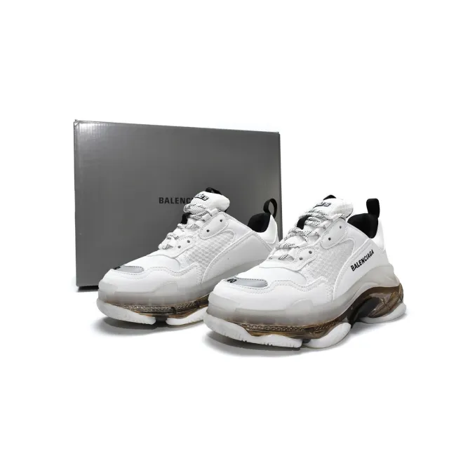 Blalenciaga Triple S Clear Sole White Grey (Top Quality)