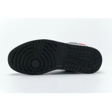 Jordan 1 Low Brushstroke Swoosh Black (Cheap Sneakers)