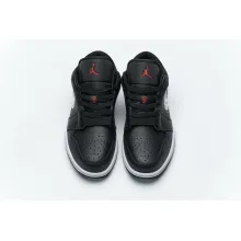 Jordan 1 Low Brushstroke Swoosh Black (Cheap Sneakers)