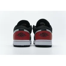 Jordan 1 Low Brushstroke Swoosh Black (Cheap Sneakers)