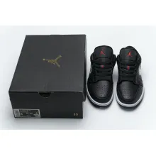Jordan 1 Low Brushstroke Swoosh Black (Cheap Sneakers)