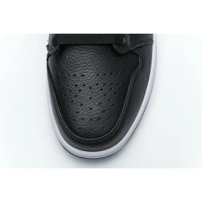 Jordan 1 Low Brushstroke Swoosh Black (Cheap Sneakers)