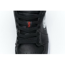 Jordan 1 Low Brushstroke Swoosh Black (Cheap Sneakers)