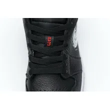 Jordan 1 Low Brushstroke Swoosh Black (Cheap Sneakers)