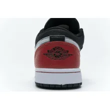 Jordan 1 Low Brushstroke Swoosh Black (Cheap Sneakers)