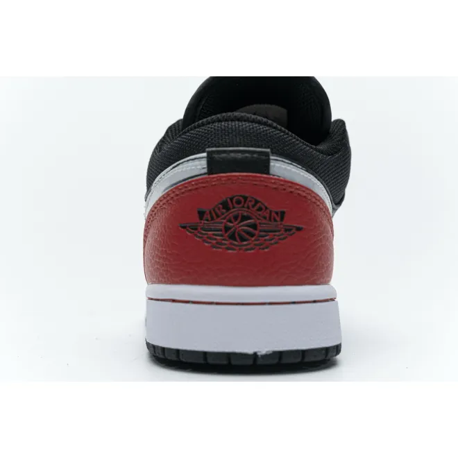 Jordan 1 Low Brushstroke Swoosh Black (Cheap Sneakers)
