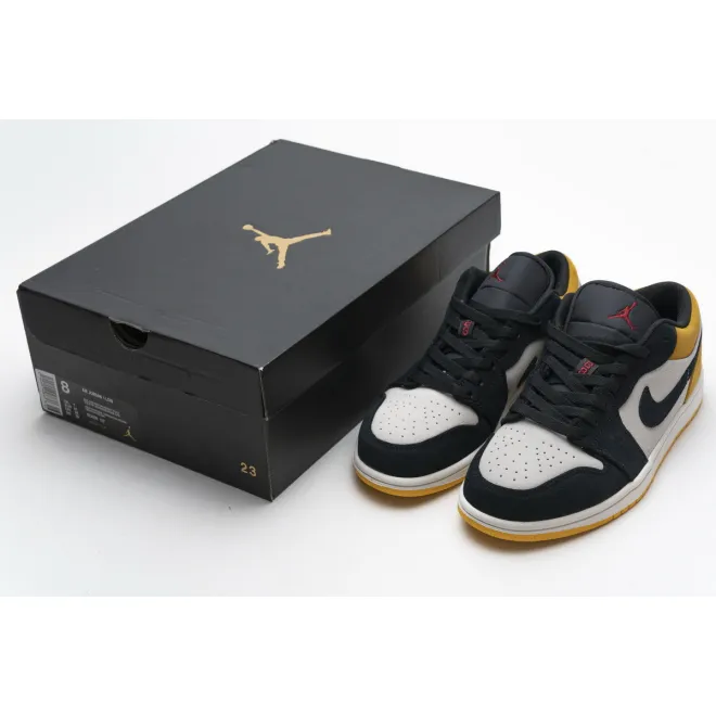 Jordan 1 Low Sail University Gold Black (Cheap Sneakers)