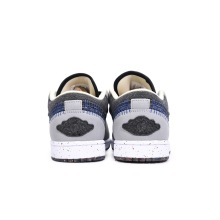 Jordan 1 Low SE Crater Black Grey (Cheap Sneakers)