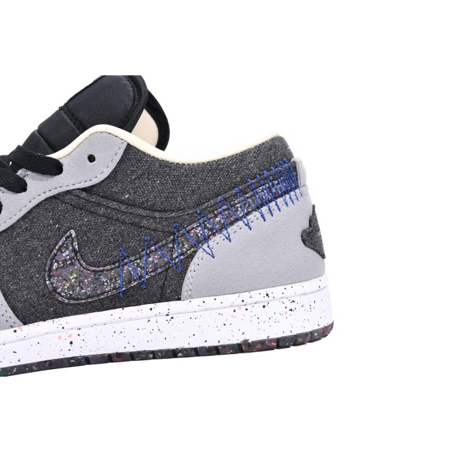 Jordan 1 Low SE Crater Black Grey (Cheap Sneakers)