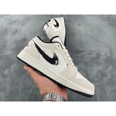 Jordan 1 Low SE Paint Splatter (GS) (Cheap Sneakers)