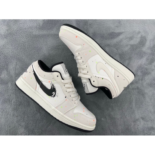 Jordan 1 Low SE Paint Splatter (GS) (Cheap Sneakers)