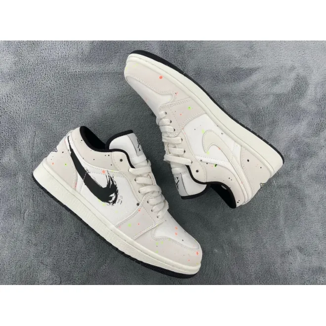 Jordan 1 Low SE Paint Splatter (GS) (Cheap Sneakers)