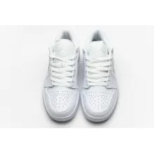 Jordan 1 Low Triple White Tumbled Leather (Cheap Sneakers)
