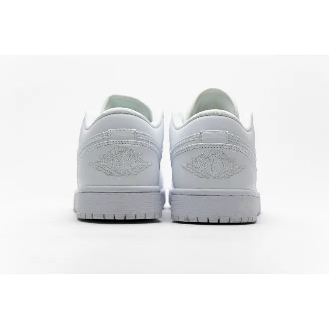 Jordan 1 Low Triple White Tumbled Leather (Cheap Sneakers)