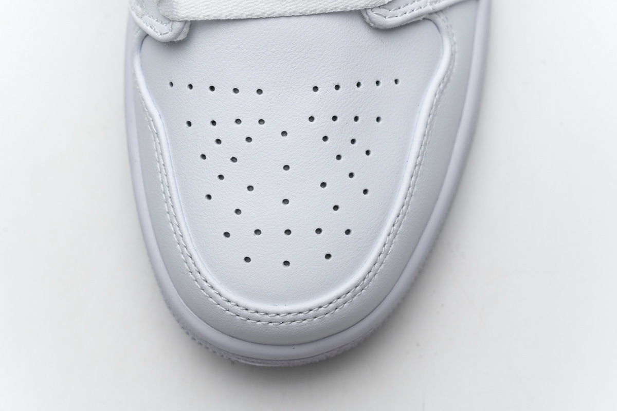 Jordan 1 Low Triple White Tumbled Leather (Cheap Sneakers)