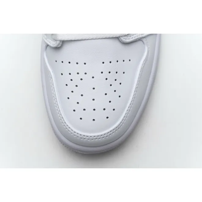 Jordan 1 Low Triple White Tumbled Leather (Cheap Sneakers)