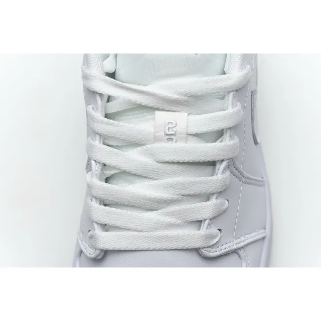 Jordan 1 Low Triple White Tumbled Leather (Cheap Sneakers)