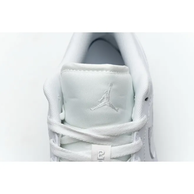 Jordan 1 Low Triple White Tumbled Leather (Cheap Sneakers)