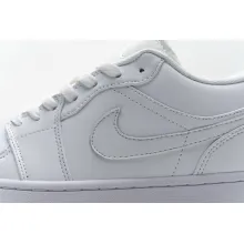 Jordan 1 Low Triple White Tumbled Leather (Cheap Sneakers)