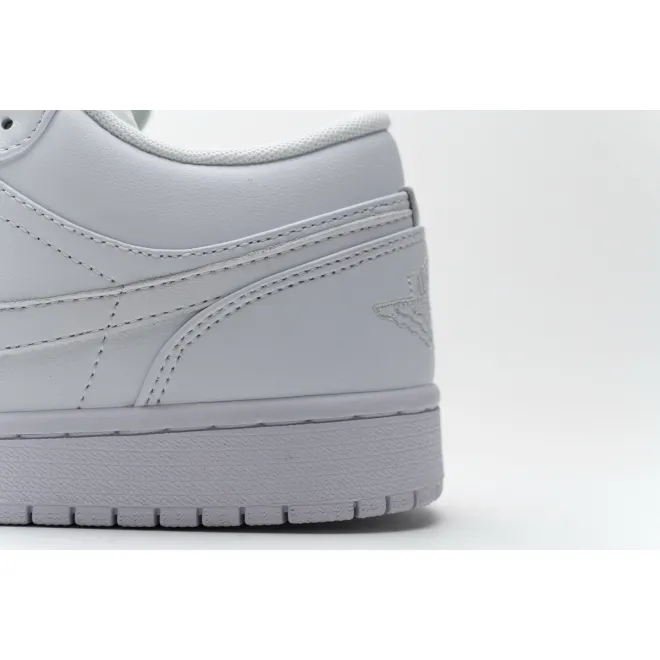 Jordan 1 Low Triple White Tumbled Leather (Cheap Sneakers)