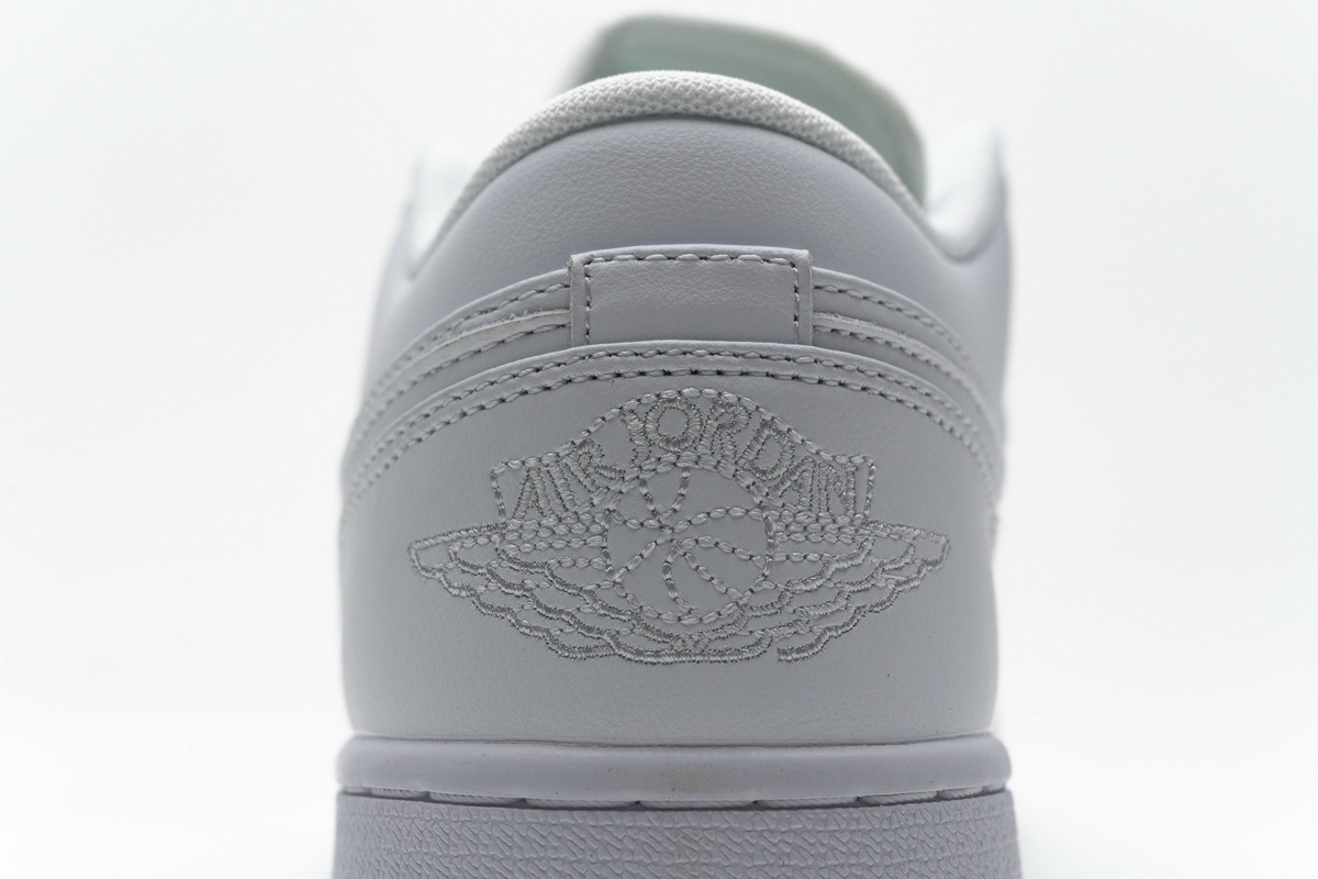 Jordan 1 Low Triple White Tumbled Leather (Cheap Sneakers)