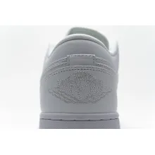 Jordan 1 Low Triple White Tumbled Leather (Cheap Sneakers)