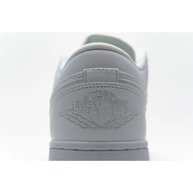 Jordan 1 Low Triple White Tumbled Leather (Cheap Sneakers)