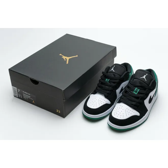 Jordan 1 Low White Black Mystic Green (Cheap Sneakers)