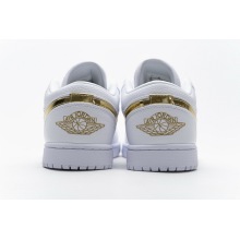 Jordan 1 Low White Metallic Gold (W) (Cheap Sneakers)