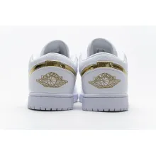 Jordan 1 Low White Metallic Gold (W) (Cheap Sneakers)