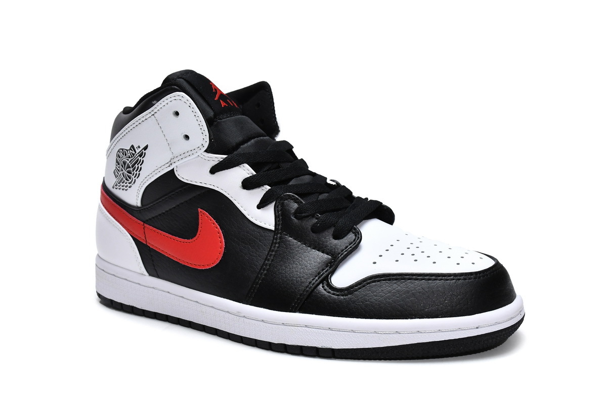 Jordan 1 Mid Black Chile Red White (Mid Quality)