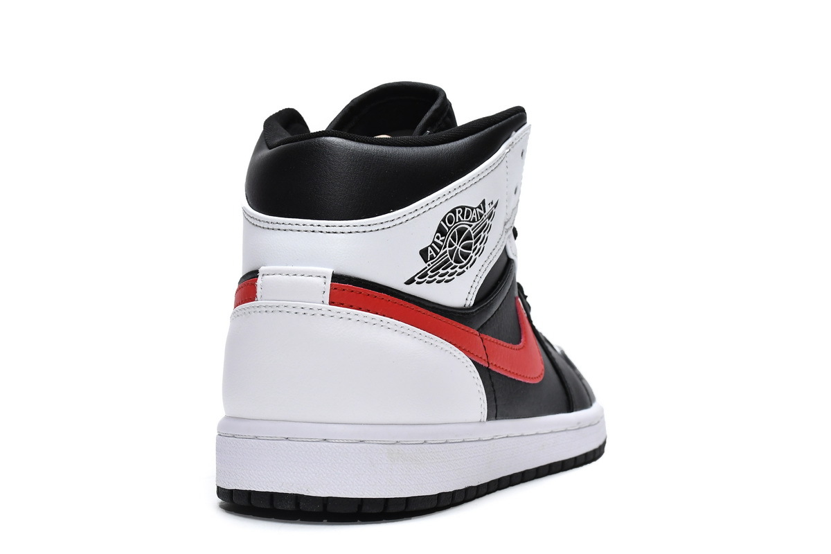 Jordan 1 Mid Black Chile Red White (Mid Quality)