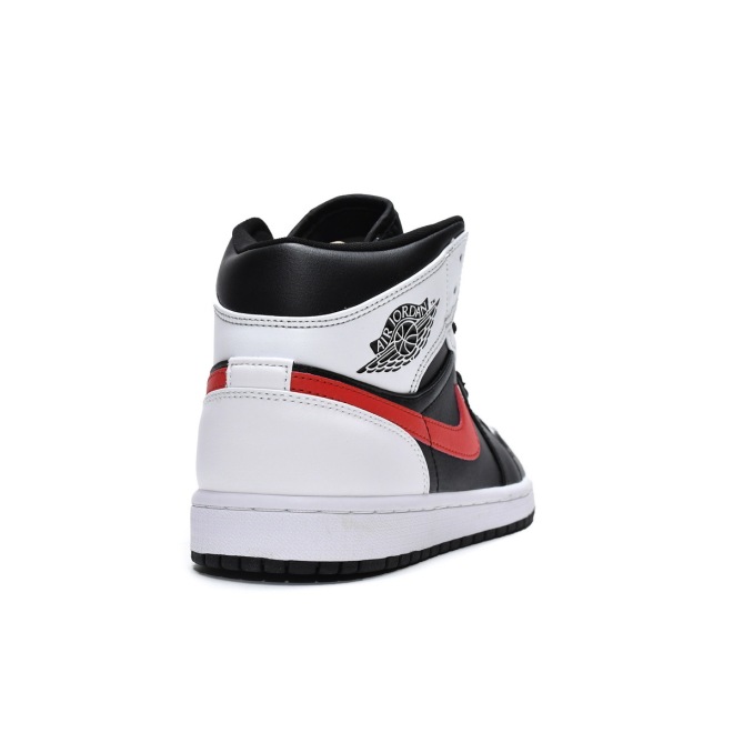 Jordan 1 Mid Black Chile Red White (Mid Quality)