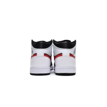 Jordan 1 Mid Black Chile Red White (Mid Quality)
