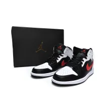 Jordan 1 Mid Black Chile Red White (Mid Quality)