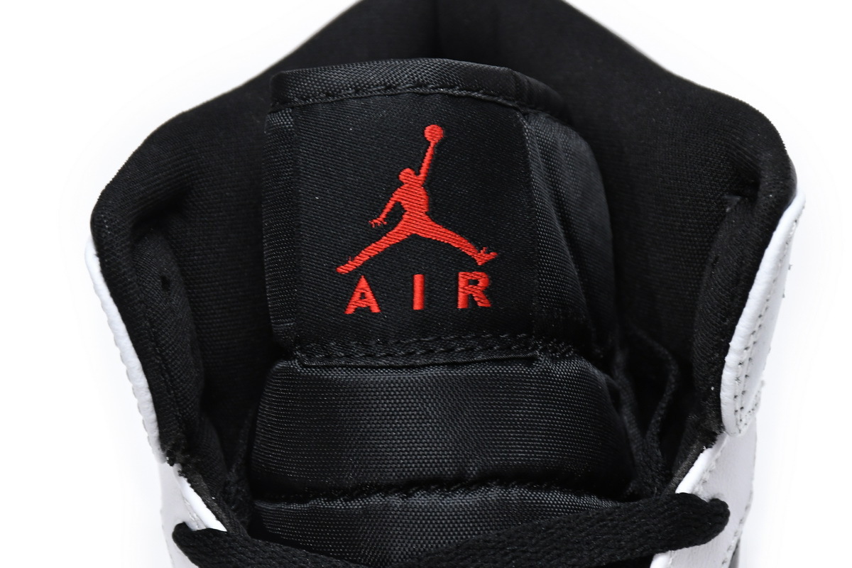 Jordan 1 Mid Black Chile Red White (Mid Quality)