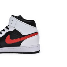 Jordan 1 Mid Black Chile Red White (Mid Quality)