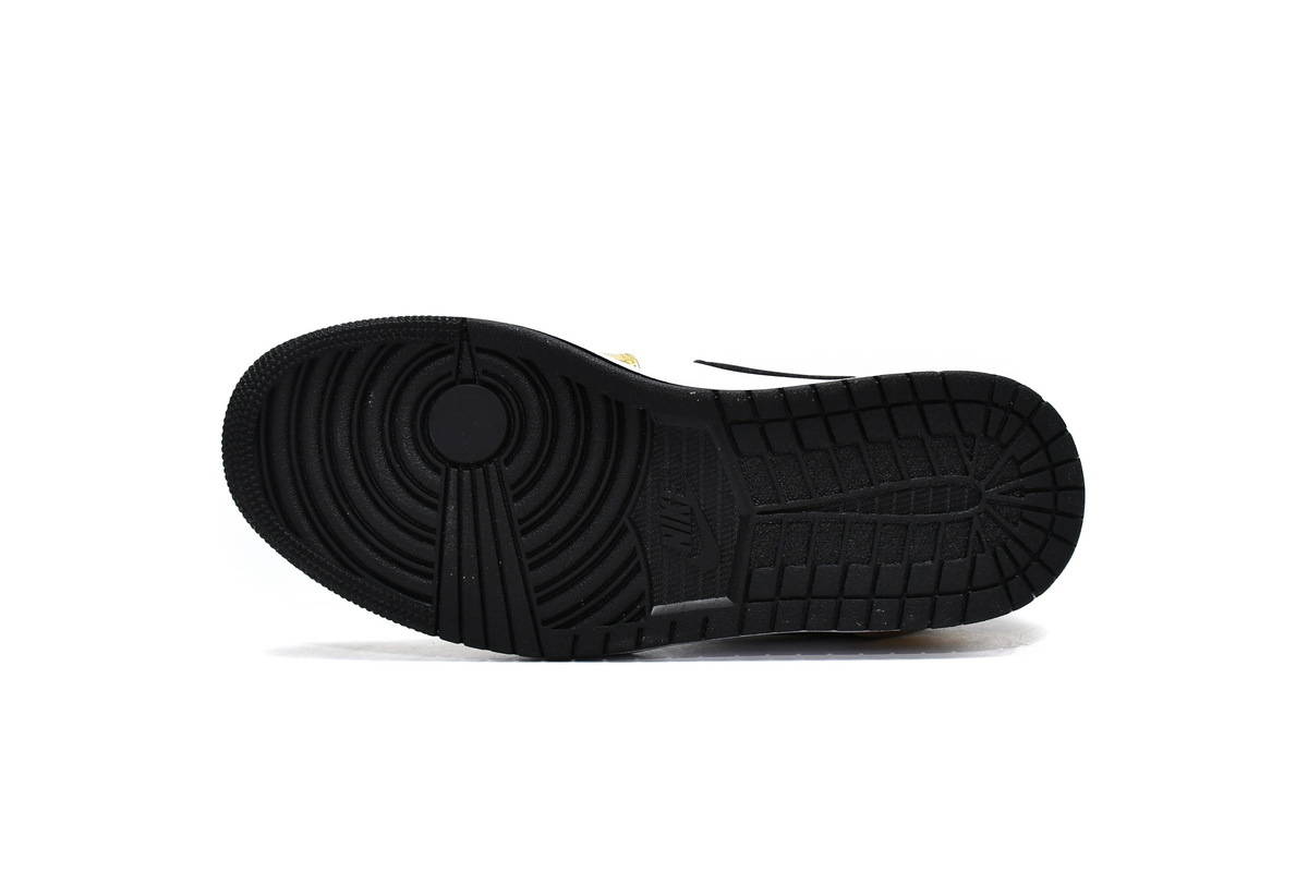 Jordan 1 Mid Metallic Gold Black White (GS) (Mid Quality)