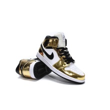 Jordan 1 Mid Metallic Gold Black White (GS) (Mid Quality)