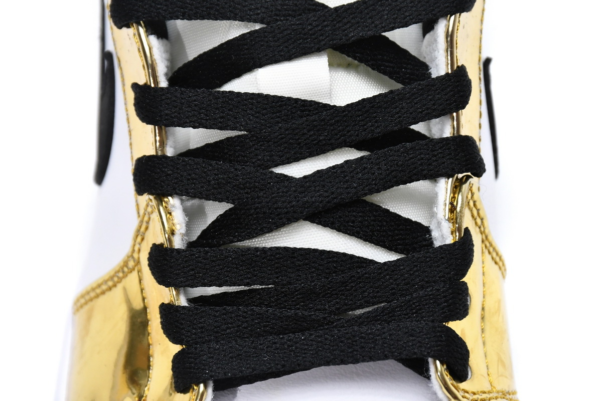 Jordan 1 Mid Metallic Gold Black White (GS) (Mid Quality)