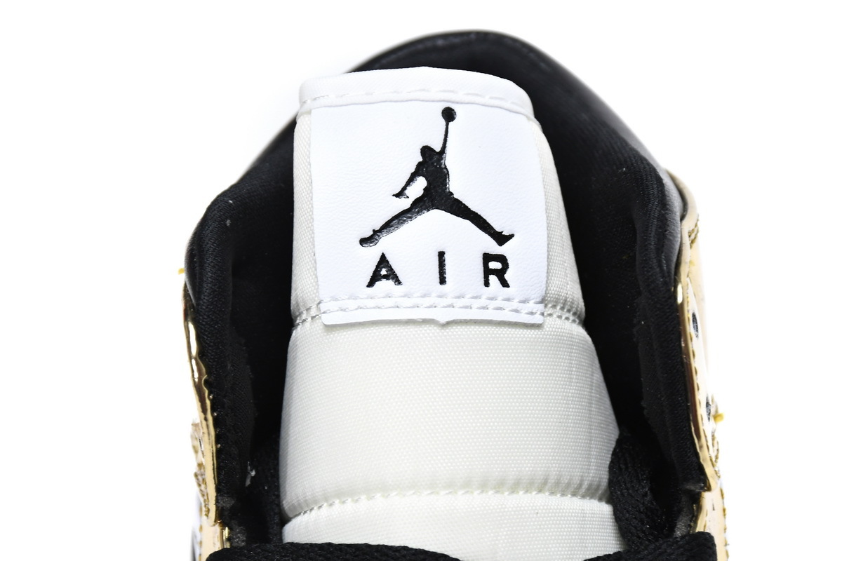 Jordan 1 Mid Metallic Gold Black White (GS) (Mid Quality)