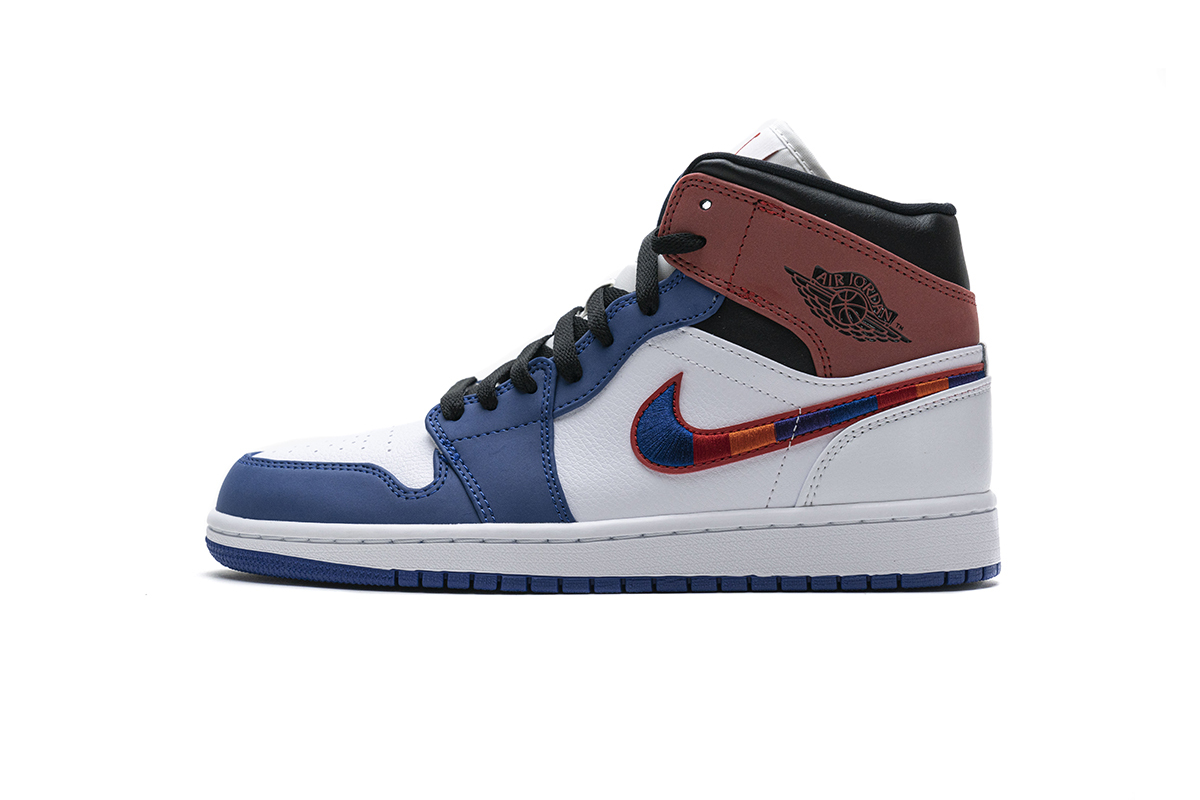 Jordan 1 Mid Multi-Color Swoosh (Mid Quality)