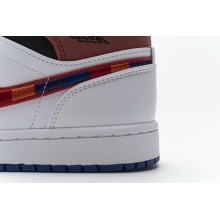 Jordan 1 Mid Multi-Color Swoosh (Mid Quality)