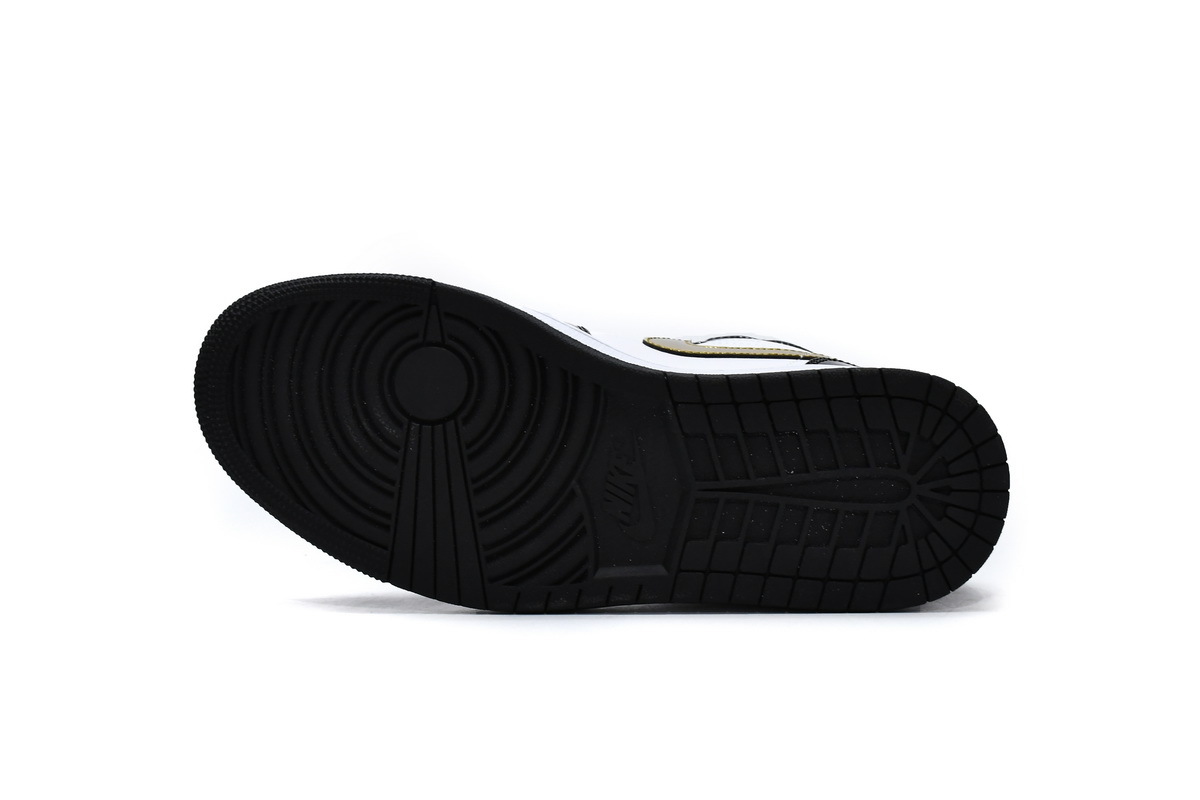 Jordan 1 Mid Patent Black White Gold (Mid Quality)